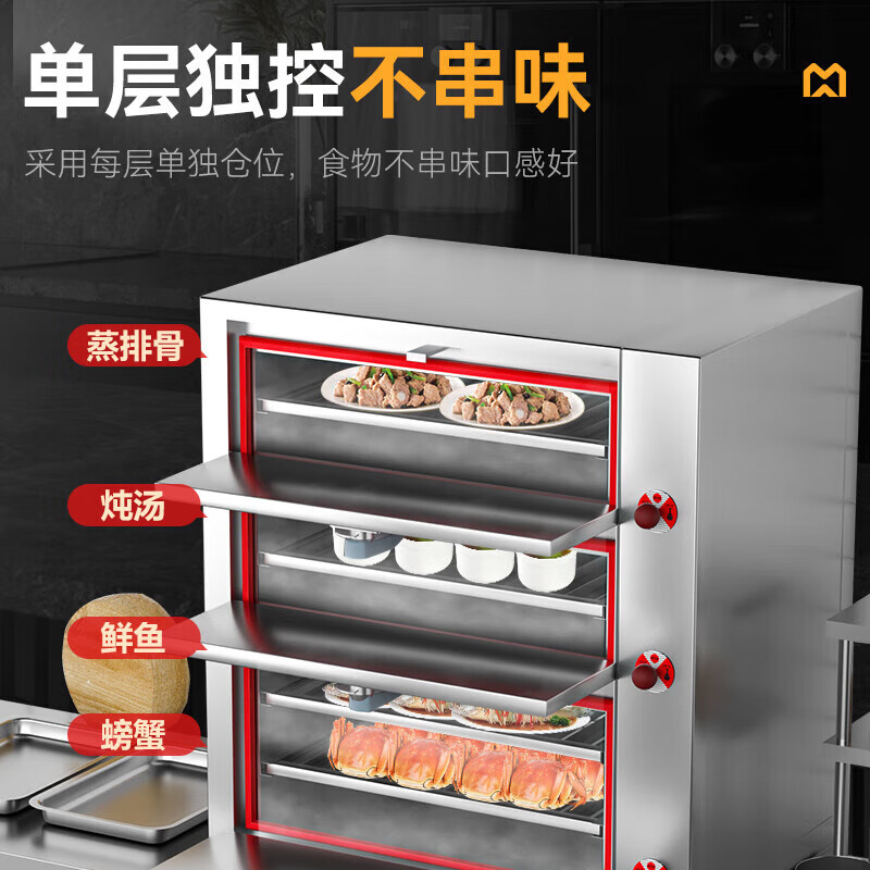 麥大廚商用蒸柜1200mm標(biāo)準(zhǔn)燃?xì)饪钊T海鮮蒸柜